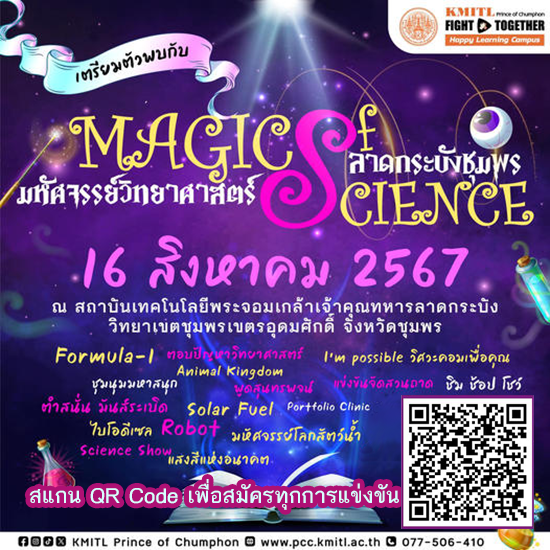 รับสมัครประกวด แข่งขันวันวิทยาศาสตร์ พระจอมเกล้าลาดกระบังชุมพร